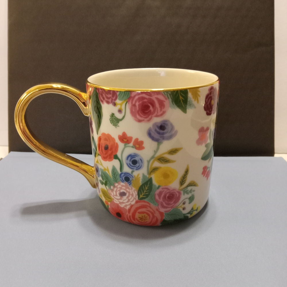 Floral Monogram Mug with Gold Handle - Picture 3 of 5